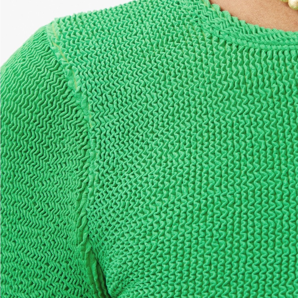 Hunza G Green Celeste Rashguard Crop Top Swim Top - Picture 8 of 10